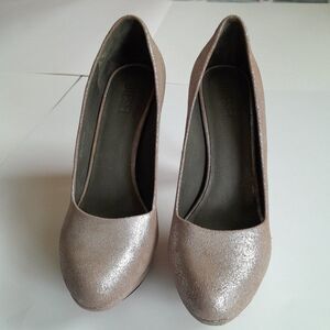 Diesel Women’s 'Melrose' Ashly Platform Leather Heels Brown/Silver Size 7